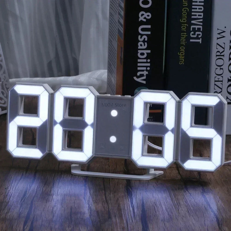 3D LED Digital Wall Clock – Adjustable Night Mode & Modern Room Decor