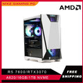 MXZ Gaming PC – Ryzen 5 7600, RTX 4070/3070, 1TB NVMe, Complete Desktop System