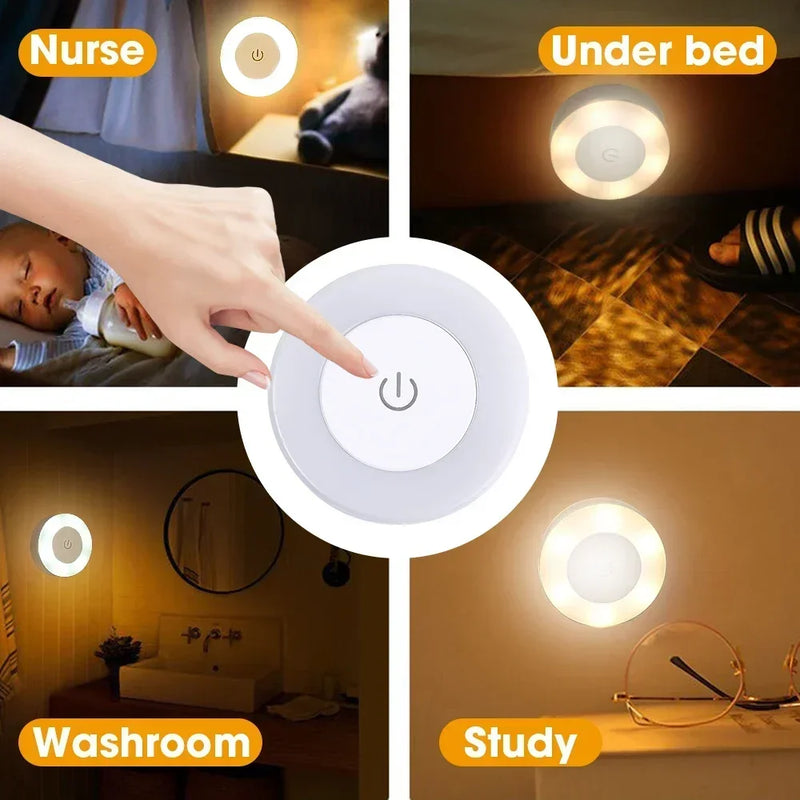 Portable LED Night Light – USB Rechargeable Lamp for Bedroom & Living Room Decor