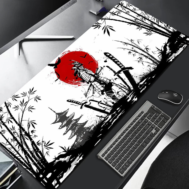 Gaming Samurai Warrior Mouse Pad – Black Desk Accessory for Laptops & PCs