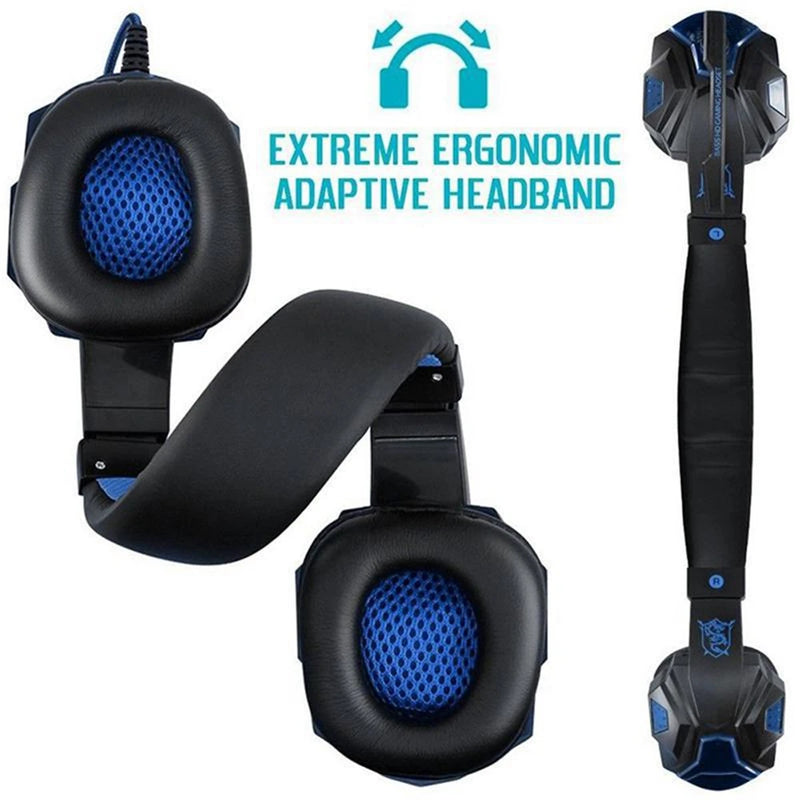 Gaming Headphones with LED Lights and Mic