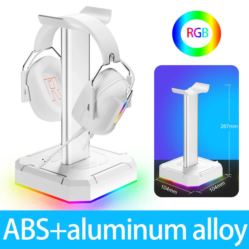 RGB Gaming Headphone Stand – Aluminum Alloy, Backlit Display Holder