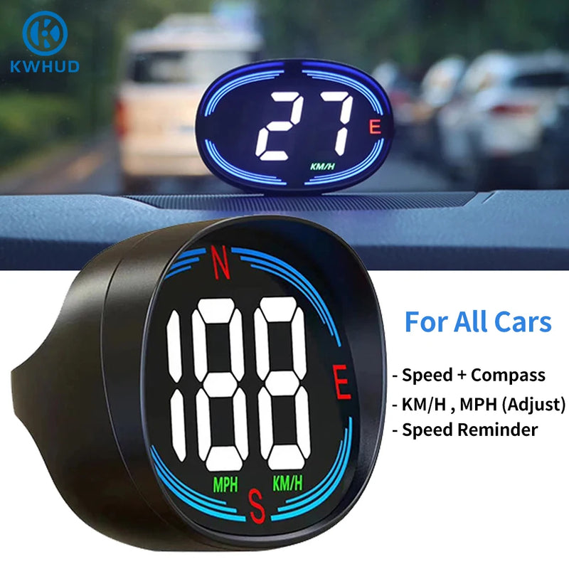 KWHUD H2 Head-Up Display – GPS Digital Speedometer for Cars