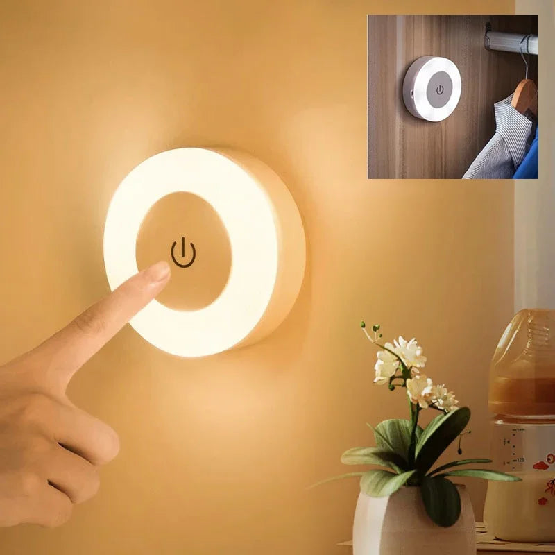 Portable LED Night Light – USB Rechargeable Lamp for Bedroom & Living Room Decor