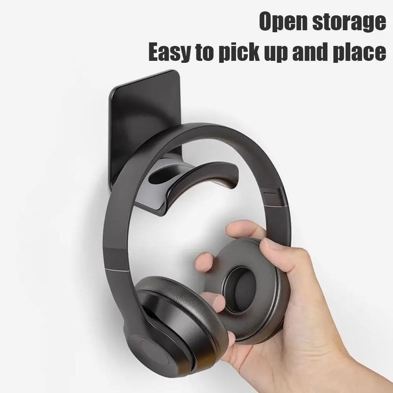 Universal Headphone Stand – Adhesive Wall Mount Under-Desk Holder