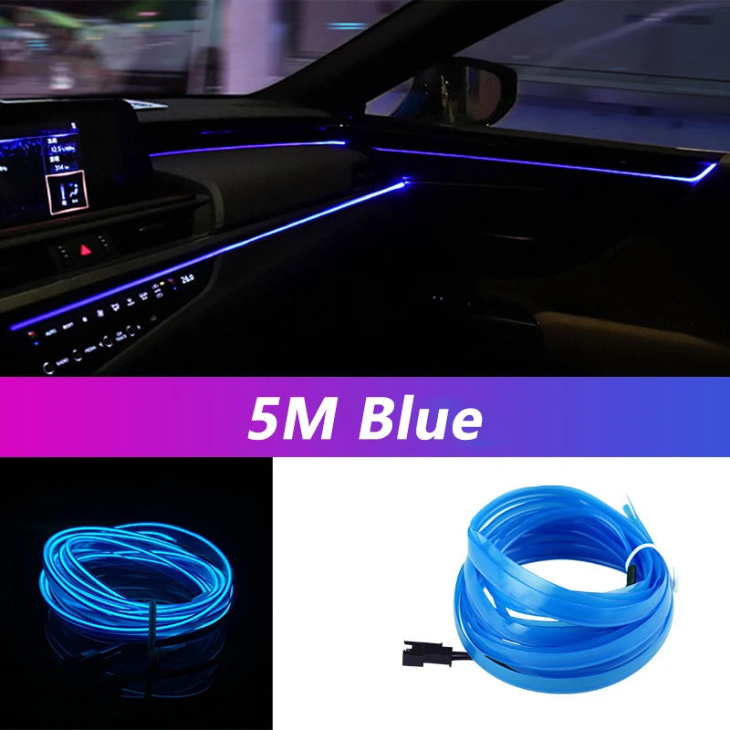 Car Interior LED Strip Light Neon EL Wiring