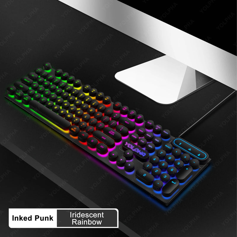 RGB Backlit Wired Gaming Keyboard – 104 Keys, Ergonomic Design