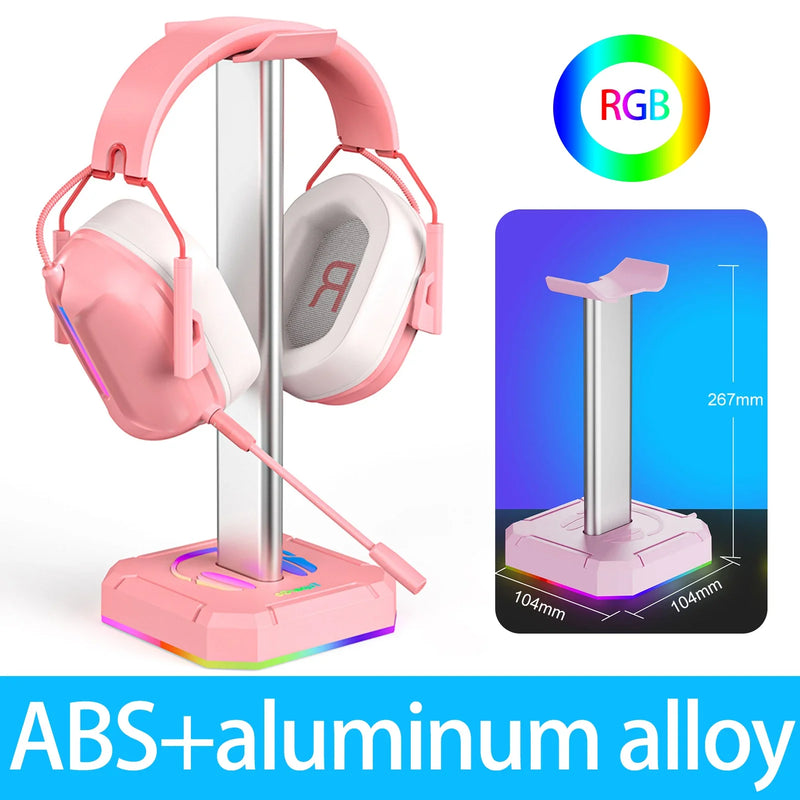 RGB Gaming Headphone Stand – Aluminum Alloy, Backlit Display Holder