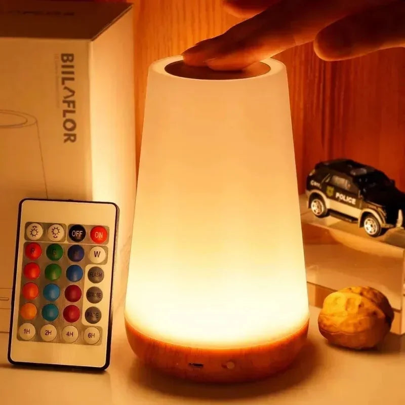 RGB 13-Color Night Light – Touch & Remote Dimmable Table Lamp