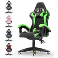 Ergonomic Gaming Chair with Lumbar Cushion + Headrest – Height Adjustable for Girls & Boys