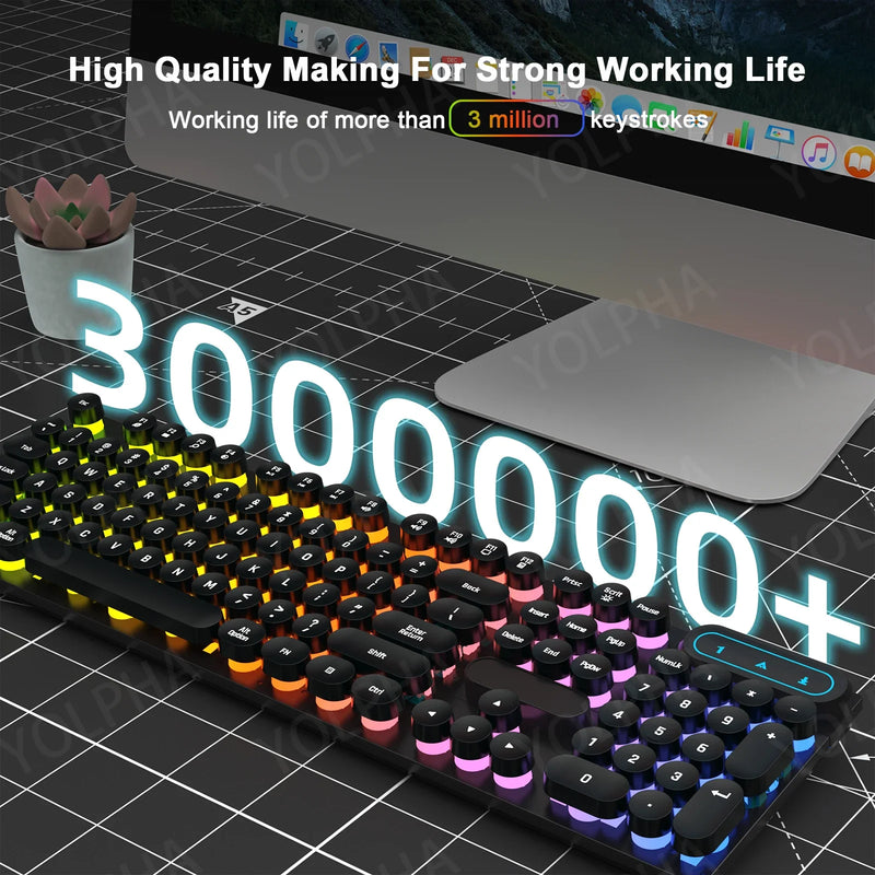 RGB Backlit Wired Gaming Keyboard – 104 Keys, Ergonomic Design