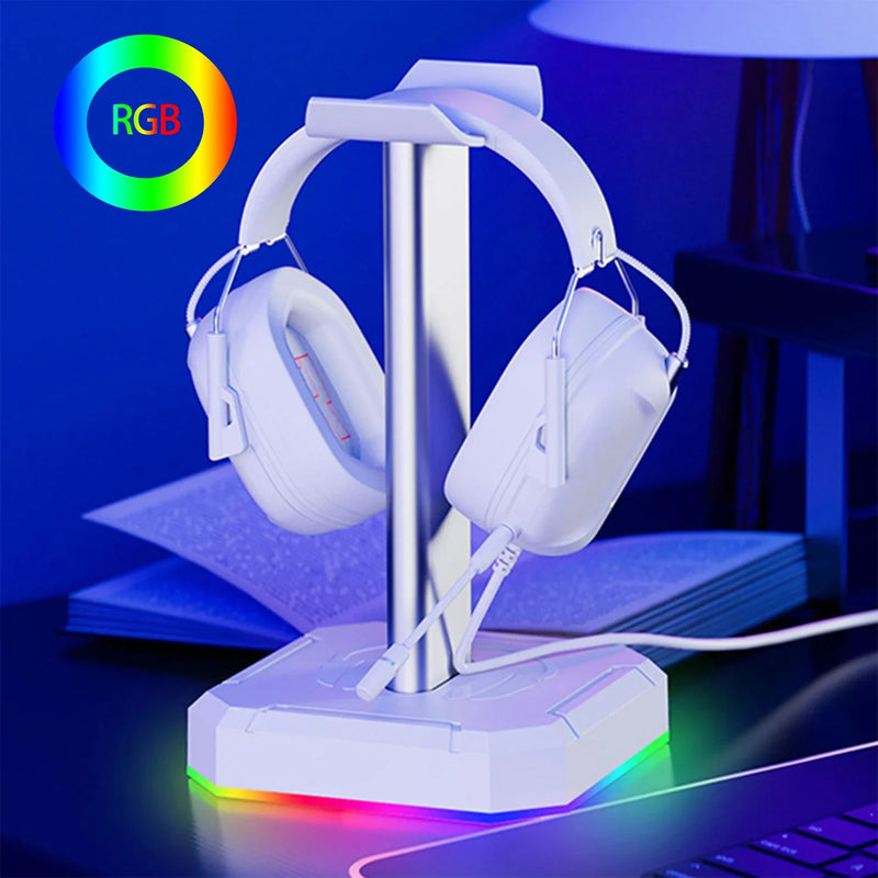 RGB Gaming Headphone Stand – Aluminum Alloy, Backlit Display Holder