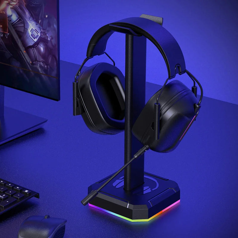 RGB Gaming Headphone Stand – Aluminum Alloy, Backlit Display Holder