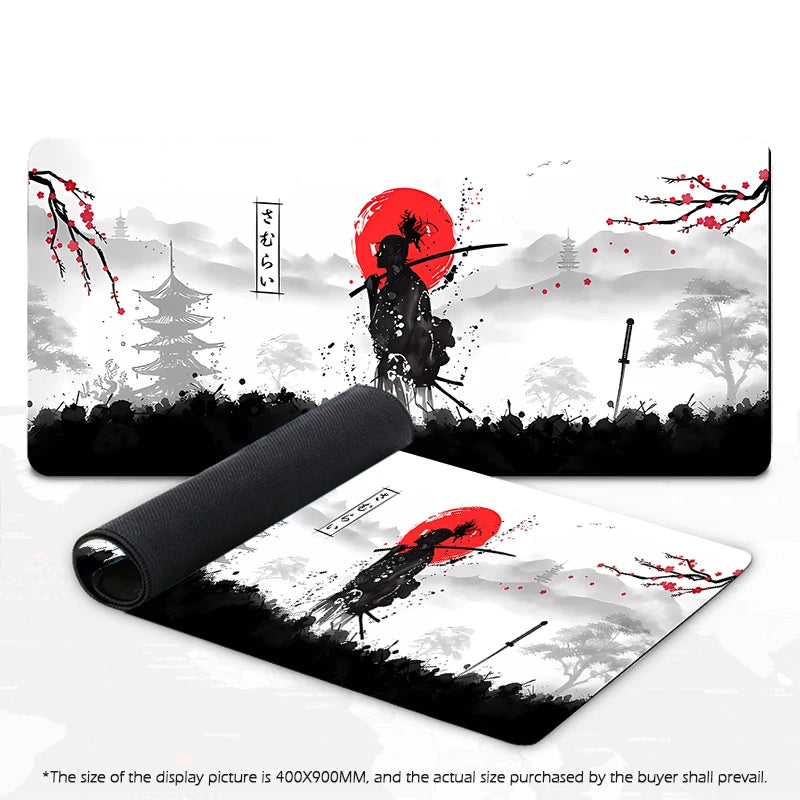 Gaming Samurai Warrior Mouse Pad – Black Desk Accessory for Laptops & PCs