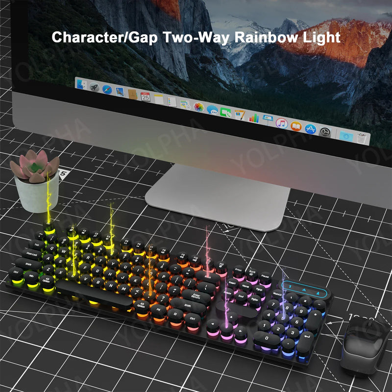 RGB Backlit Wired Gaming Keyboard – 104 Keys, Ergonomic Design