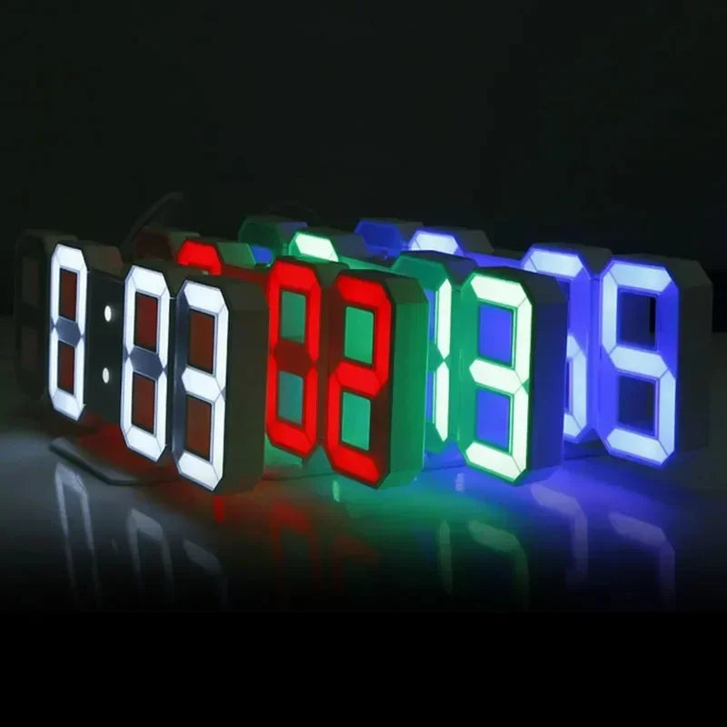 3D LED Digital Wall Clock – Adjustable Night Mode & Modern Room Decor