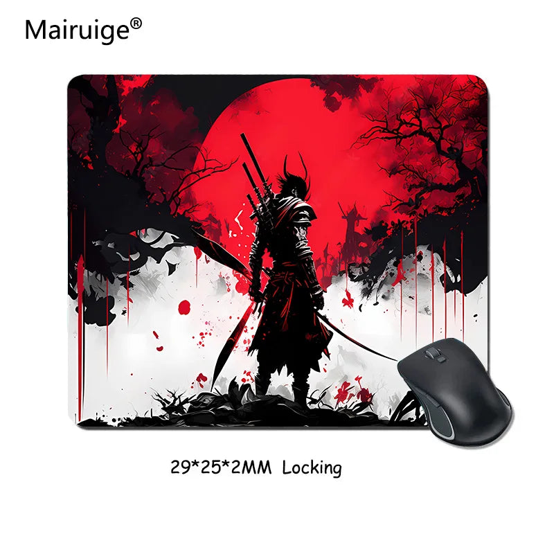 Gaming Samurai Warrior Mouse Pad – Black Desk Accessory for Laptops & PCs