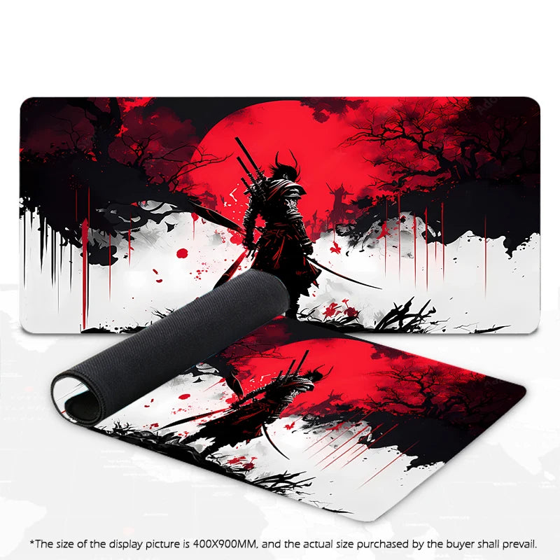 Gaming Samurai Warrior Mouse Pad – Black Desk Accessory for Laptops & PCs