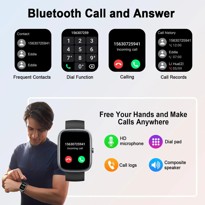 Smartwatch 1.91" – Make & Answer Calls, 110+ Sports, IP68