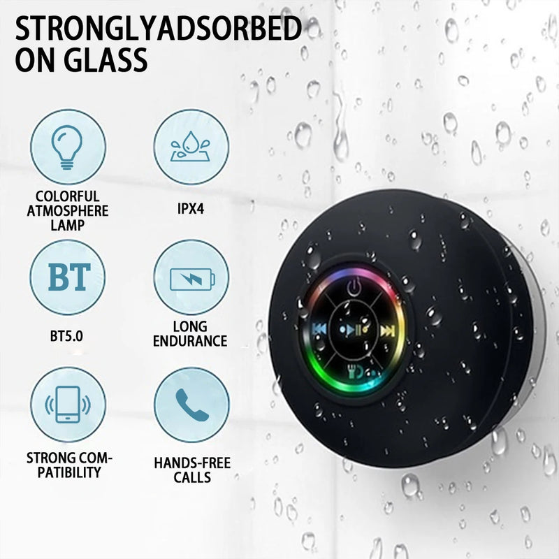 IPX4 Waterproof Bluetooth Speaker with Suction Cup