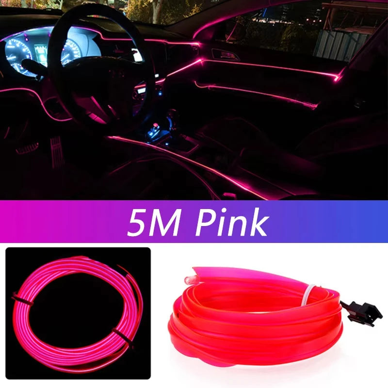 Car Interior LED Strip Light Neon EL Wiring