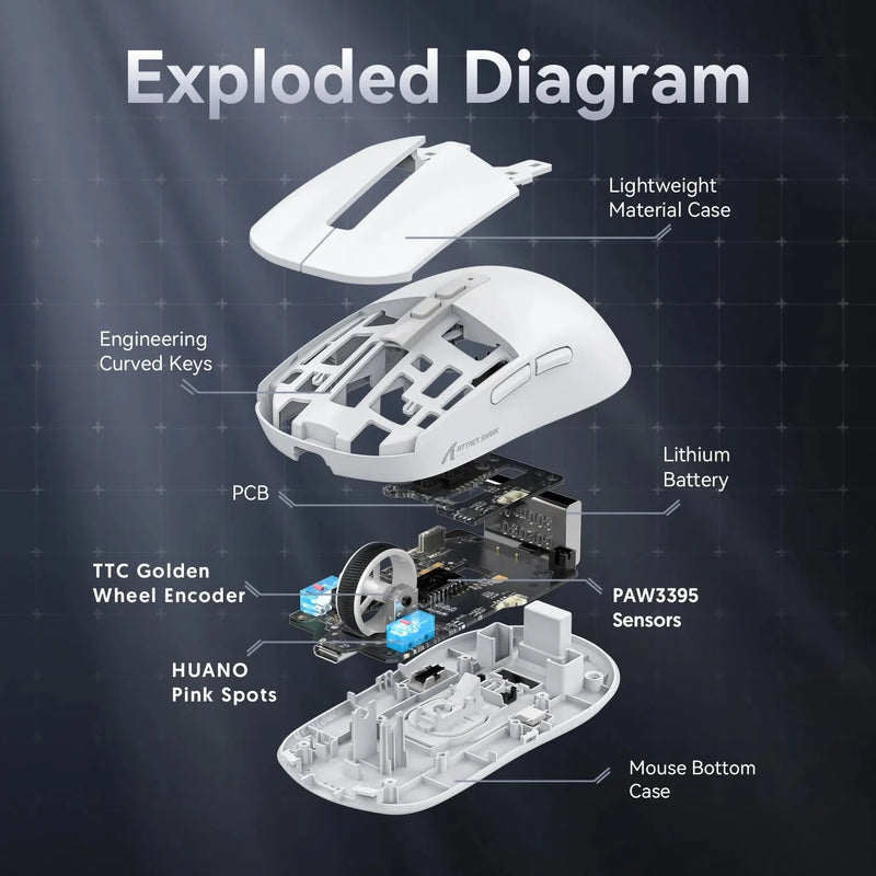 X6 Wireless Gaming Mouse – 3 Modes, 26K DPI, RGB, Charging Base