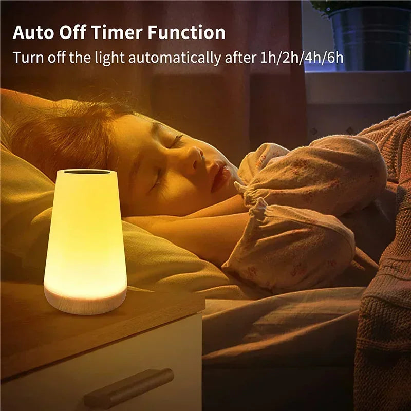 RGB 13-Color Night Light – Touch & Remote Dimmable Table Lamp