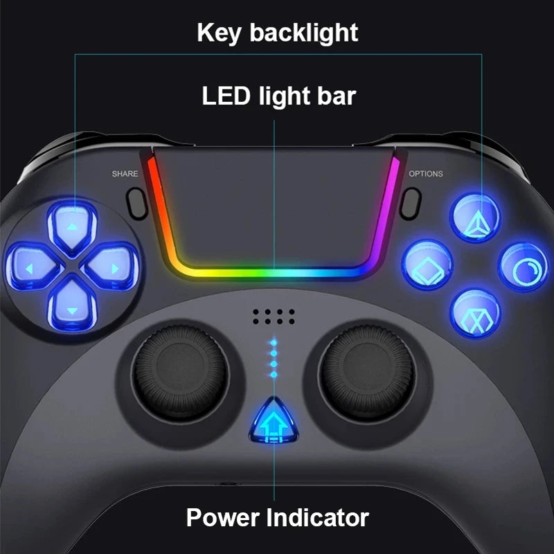 AceGamer Lightning Wireless Controller for PS4 – USB-C, Dual Motors, 6-Axis Gyro