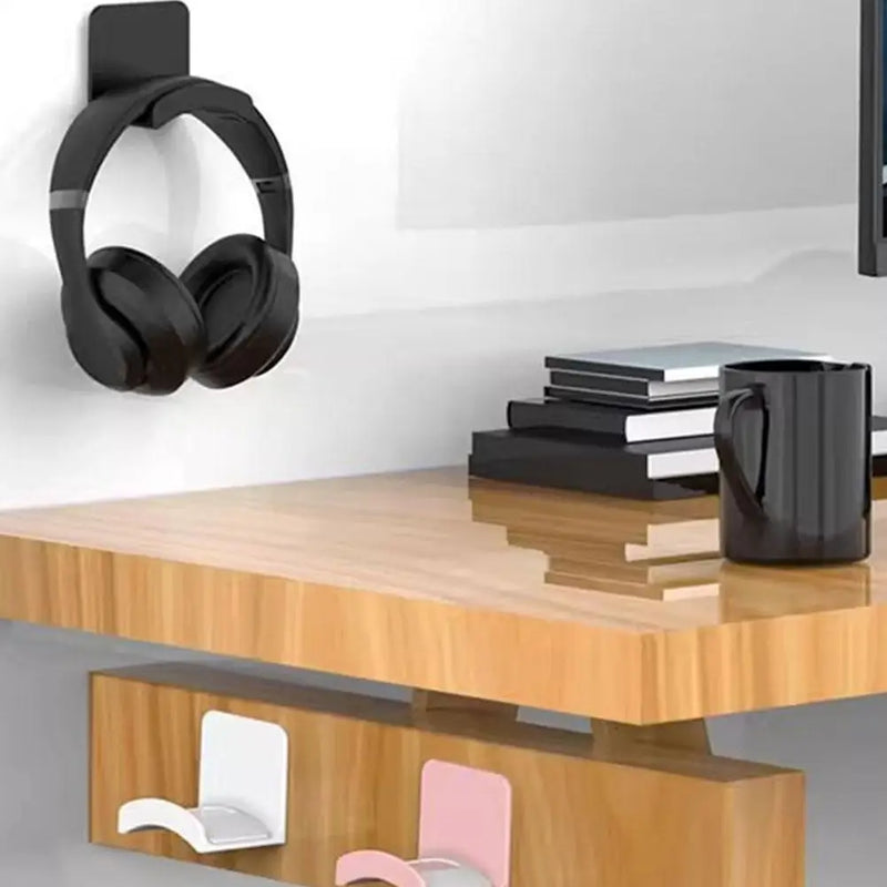 Universal Wall-Mounted Headphone & Controller Stand – Under-Desk Hanger Hook