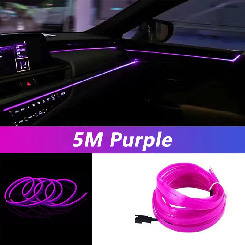 Car Interior LED Strip Light Neon EL Wiring