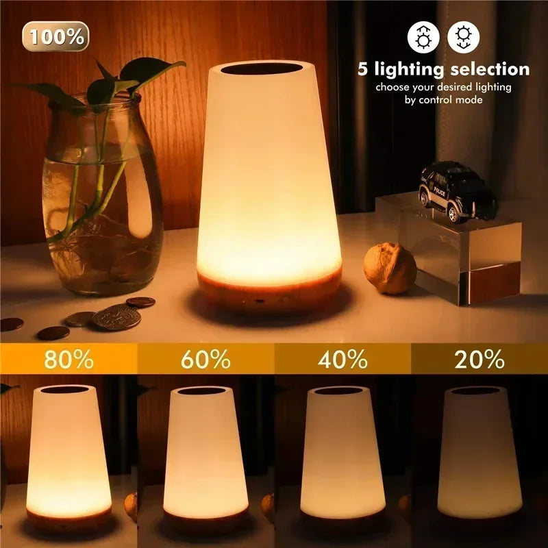 RGB 13-Color Night Light – Touch & Remote Dimmable Table Lamp