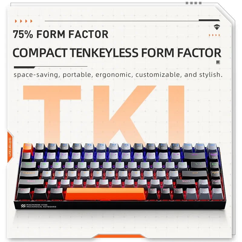 Machenike K500A-B84 – 6-Color Backlit Mechanical Keyboard